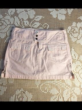 Vintage Y2K forever 21 pastel peach cargo low rise mini skirt